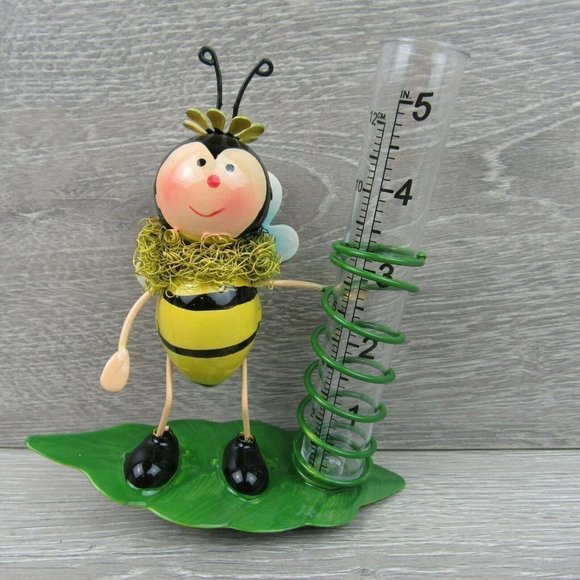 Yard Decor Garden Outdoor Bumblebee Rain Gauge - Picture 4 of 12